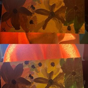 Floral Art Canvas with Brown and Yellow Accents